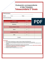 3° Grado - Exámen 2do Trimestre