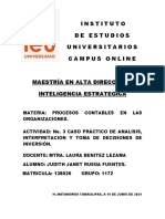 Actividad 3. CASO PRACTICO DE ANALISIS, INTERPRETACIÓN Y TOMA DE DECISIONES DE INVERSIÓN