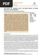 The Effect of Dividend Policy On Share Prices of B