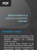 Behaviorism & Social Learning Theory