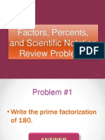 Factors, Percents, and Scientific Notation Review