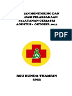 Pelaksanaan, Monitoring Evaluasi Pelayanan Geriatri