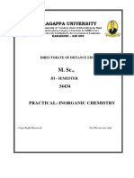 PG M.sc. Chemistry 34434 Practical Inorganic Chemistry