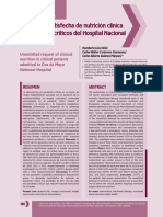 Demanda Insatisfecha de Nutrición Clínica en Pacientes Críticos Del Hospital Nacional Dos de Mayo