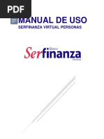 Manual de Uso Serfinanza Virtual Personas V 1.0 - Clientes