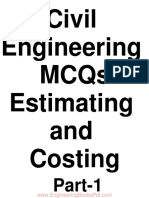 Civil Engineering MCQs Estimating and Costing Part 1