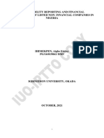 Sustainability Reporting and Financial Performance of Listed Non Financial Companies in Nigeria