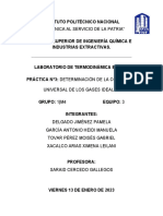 Práctica 3. Determinación de La Constante Universal de Los Gases Ideales Equipo