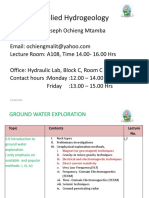 Lecture 6 - Ground Water Investigations