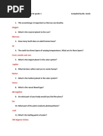 Science Trivia Questions For Grade 1 Compiled by Ms Sarah