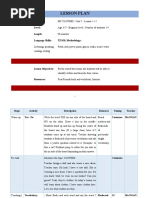 LESSON PLAN - My Clothes - Unit 7 - L1.2