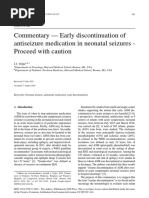 Early Discontinuation of ASM in Neonatal Seizure - Comment