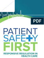 Patient Safety First Responsive Regulation in Health Care