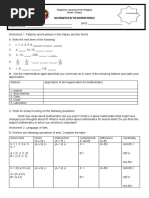 Worksheet 1 & 2 Mathematics in The Modern World