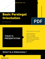 Basic Paralegal Orientation