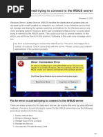 An Error Occurred Trying To Connect To The WSUS Server
