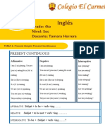 5to Inglés Tema 1 Bim 1 Present Continuous and Simple