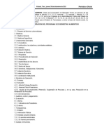 Reglas de Operacion Del Programa Bienestar Alimenticio