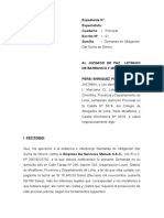 Demanda de Obligacion de Dar Suma de Dinero