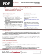 MATH 101-WEEK 3 - 4-STUDENT HANDOUT-The Language of Mathematics