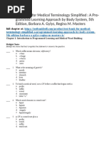 Test Bank For Medical Terminology Simplified A Programmed Learning Approach by Body System 5th Edition Barbara A Gylys Regina M Masters Is