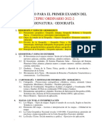 Temario de Geografia para El Primer Examen Cepru Ordinario 2022-2