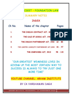 Ca Foundation Law Colourful Summary Notes