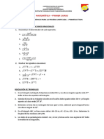 Repaso Matemática Primer Curso Primera Etapa