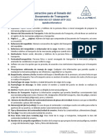 Instructivo de Llenado y Ejemplo Del Documento de Transporte