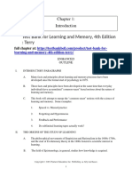 Test Bank For Learning and Memory 4th Edition Terry