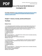 Test Bank For Making Sense of The Social World Methods of Investigation 6th Edition by Daniel F Chambliss Russell K Schutt