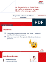 Comprende Diversos Textos en El Nivel Literal e Inferencial y Aplica Correctamente Las Reglas de Tildación en Los Textos Que Escribe