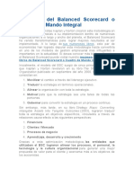 Evolución Del Balanced Scorecard o Cuadro de Mando Integral