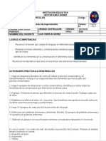 Plan de Recuperacion de Lengua Castellana Grado 8 Periodo 1 - 2020