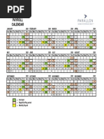 HCA's Payroll Calendar