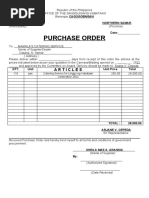 PURCHASE ORDER - Form Cagogobngan