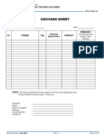 Canvass Sheet