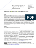 Effect of Fasting Time Before Anesthesia On Complicated Post Operativ