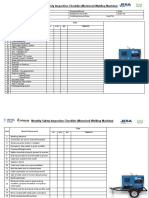 Motorized Welding Machine Monthly Checklist