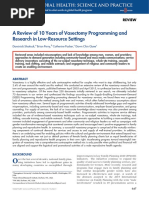 A Review of 10 Years of Vasectomy Programming and