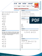 Matrizes e Determinantes - Exercícios de Fixação