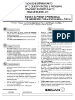 Der Es - Técnico Superior Operacional Obras e Serviços de Infraestrutura Rodoviária - Tipo A (Idecan)