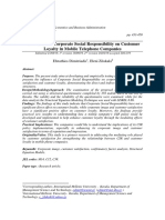 The Effect of Corporate Social Responsibility On Customer Loyalty in Mobile Telephone Companies