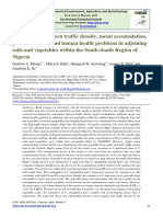 Relationship Between Traffic Density, Metal Accumulation, Pollution Status, and Human Health Problems in Adjoining Soils and Vegetables Within The South-South Region of Nigeria