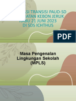 Advokasi Transisi Paud-Sd Kecamatan Kebon Jeruk Rabu 21 Juni 2023 Di Sds Ichthus