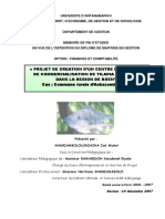 Projet de Creation D'un Centre D'elevage Et de Commercialisation de Tilapia en Etangd