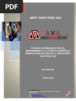 Plan de Contingencia para El Mantenimento de La Puerta Corrediza en Britt Shop Peru Sac