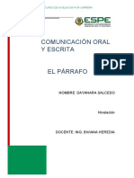 Tarea N°2 EL PARRAFO - SALCEDO DAYANA