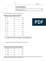 Balancing Equations Worksheets