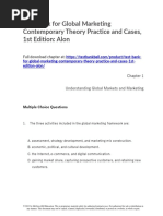 Test Bank For Global Marketing Contemporary Theory Practice and Cases 1st Edition Alon